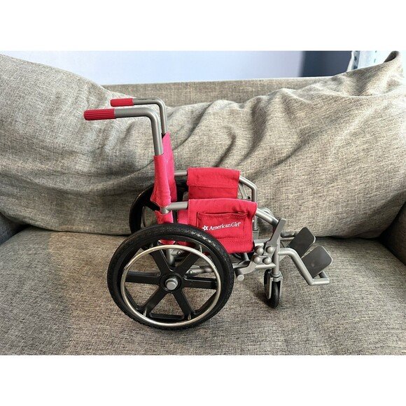 American Girl 18” Doll Berry Red Wheel Chair Only Authentic Toy Wheelchair - Picture 2 of 5
